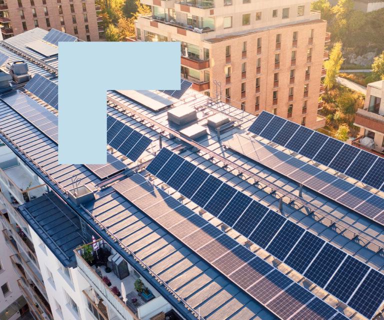 an image of solar panels on top of a building